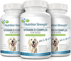 Vitamin D for Dogs with Calcium, Magnesium and Zinc to Support Strong Teeth, Bones and Muscles, Promote Mineral Metabolism and a Healthy Immune Function, 120 Chewable Tablets