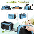 YUDODO 25 lbs Lightproof Airline Approved Cat Small Dog Carrier for Travel Bag Soft Sided Pet Puppy Carriers with Side Pockets & Reflective Mesh, Foldable Portable for Outdoor Car Large Lake Blue