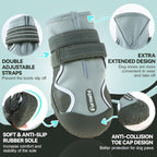 Dog Shoes for Large Small Medium Dogs,Dog Booties for Indoor Hardfloors Anti-Slip,Reflective Strip Waterproof Dog Boots & Paw Protectors for Outdoor Walking Hot Pavement,Winter Snow (Green-5)