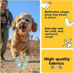 Hcpet Dog Shoes for Large Dogs, Breathable Dog Booties for Small Medium Dogs, Anti-Slip Dog Boots & Paw Protectors for Hot Pavement Winter Snow Hiking with Reflective Straps Green Size 8