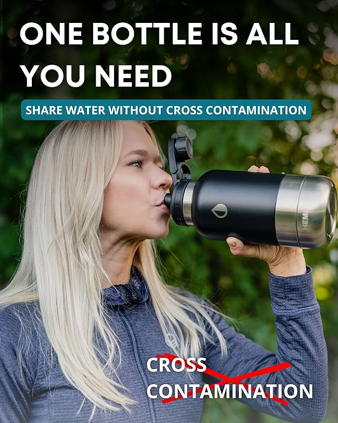 32 oz. Portable Dog Water Bottle and Bowl for Walking, Hiking and Travel