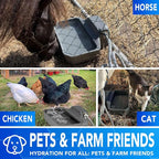 Automatic Water Dispenser for Dogs 1 Gallon, Large Dog Water Bowl Dispenser for Outdoor, Pet Water Bowl Feeder for Livestock, Dog Waterer for 3/4" Faucet, Easy to Install, Large Drinking Area, Gray