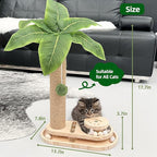 MEOWOOU Cat Scratching Post Cat Toys for Indoor Cats Cat Scratcher Kitten Toys 17.7in Scratch Post for Indoor Cats with Track Base & Balls Dangling Ball