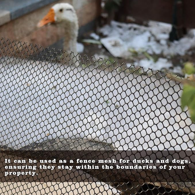 32.8 FT x 15.7 in Roll Mesh Fence, Versatile Black Plastic Fencing & Netting, Cuttable Animal Wire Mesh Fence, Durable Tree Trunk Protector, Suitable for Cat Dog Rabbit Barrier and Plant Protectors