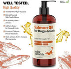 Deley Naturals Wild Alaskan Salmon Oil for Dogs - New & Improved Salmon Oil Plus Formula - Fish Oil for Dogs with DHA EPA Omega 3 & 6 Fatty Acids - Omega 3 Fish Oil for Skin & Coat - 16oz Made in USA