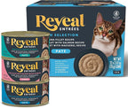 Reveal Entrées Natural Wet Cat Food Paté, Grain-Free with Added Vitamins & Minerals, Carrageenan-Free Protein, Fish Variety Selection Paté (12 x 2.47 oz Cans)