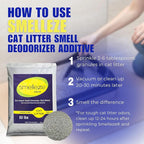 SMELLEZE Natural Cat Litter Smell Eliminator Deodorizer Additive: 50 lb. Rids Strong Urine & Poop Stench. Change Kitty Box Litter Less. Safe for Cats. Unscented