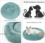 Cat Beds for Indoor Cats,20 Inch Dog Bed for Small Melium Large Dogs, Washable-Round Pet Bed for Puppy and Kitten with Slip-Resistant Bottom
