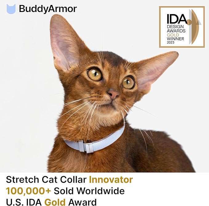 Safety Cat Collar Pro, Lightweight Elastic Release Non Breakaway Cat Collar Adjustable with Snap Fastener for Kitten All Small Large Cats, US IDA Gold Award (Olive, S 5.9-11.8")