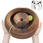 Kitty Cat Toy Scratch Board, Accordion with Ball, Magic Organ Cat Scratch Toys for Indoor, Foldable Design,Boosts Claw Health,Relieve Anxiety and Protect The Furniture
