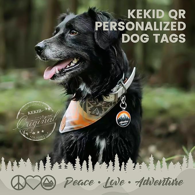 QR Dog Tags Personalized for Pets Custom Dog Tags Dog Name Tag QR Code Pet Tags Smart Pet ID Tags Free Online & Scan QR Receive Instant Pet Location Alert Email