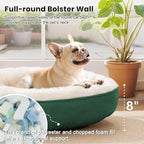 Love's cabin Round Donut Cat and Dog Cushion Bed, 30in Pet Bed for Medium or Large Dogs, Anti-Slip & Water-Resistant Bottom, Soft Durable Fabric Pet beds, Washable Calming Cat & Dog Bed Green