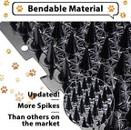 16 Pack Cat Repellent Outdoor Mat Cats Dogs Plastic Bendable Spiked Deterrent Training Repellent PET Mats with Spikes for Indoor Outdoor Supplies, 18.3 Square Feet, 16 x 13 Inch(Black)