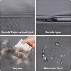 BFPETHOME Outdoor Dog Beds for Large Dogs, Waterproof Dog Bed for Medium, Large, Extra Large Dogs, Orthopedic Dog Bed with Removable Washable Cover, Egg Crate Foam Pet Bed Mat. (54 x 36 in, Grey)