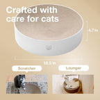 Necoichi Cat Scratcher Bowl for Indoor Cats - Cat Scratching Lounger with Reversible Usability and Extra Comfort for Lounge, Cardboard Bed Couch / (XL, Hologram White)