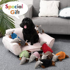 Hollypet Plush Dog Squeaky Toy Stuffed Armadillo Animal Pet Puppy Chew Toys with Clean Teeth for Small Medium Large All Breed Sizes Dogs, Black, 8 in