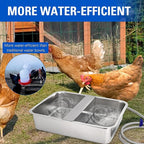 Automatic Water Dispenser for Dogs Livestock Water Trough 4 Gal Large Size Stainless Steel Waterer Feeder Outdoor Automatic Dog Water Bowl with Float Valve and 6.56 ft Water Hose Kit