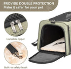 Petsfit Expandable Rabbit Carrier Small Cat Carrier Airline Approved, 16X10X9 Inches Soft-Sided Portable Small Animal Travel Bag for Kitten/Puppy/Bunny/Guinea Pig