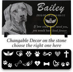 Personalized Black Granite pet Memorial Stone, Garden Plaque Engraved with Photo for Dogs, Customized Headstone for Cemetery Decoration, Memorial Gifts for Loss of Dog, Cats and Family Pets