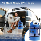 Portable Dog Water Bottle, 77oz Large Travel Water Bowl Dispenser for Dogs Camping Beach Walking Essentials, Blue