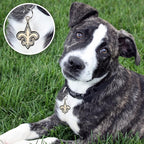 NFL New Orleans Saints Pet ID in 32 Team Logo Shapes - Engravable Stainless Steel Dog & Cat Tags - 3 Lines of Custom Text for Tracking & Safety