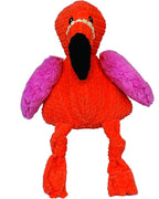 HuggleHounds Knottie Plush Dog Toy - Dog Stuffed Animal Toy, Puppy Toys, Squeaky Dog Toy for Small, Medium & Large Dogs, Durable Plush to Keep Them Busy - Pink Flamingo, Large