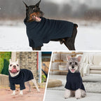 cyeollo 2XL Dog Sweater, Warm Stretchy Sweaters for Large Dogs Boy, Pullover Knitted Thermal Winter Big Dog Clothes with Sleeves, Turtleneck Pet Beagle Border Collie Apparel, Navy XXL