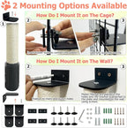 Cat Scratching Post Wall Mounted 2 Pack Cage Mount Cat Scratcher 2-in-1 Natural Sisal Kitty Scratch Posts with Self Groomer Massager for Scratch and Climbing 15.7x2.7in (White)