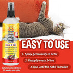Bodhi Dog No More Scratching! Cat Deterrent Spray, Indoor & Outdoor Repellent w/Essential Oils - Safe & Effective Formula - Prevents Scratches on Furniture, Protects Surfaces - Made in USA (8 Fl Oz)