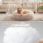 36 inches Donut Dog Bed for Large Dogs -Calming Fluffy Round Pet Bed with Removable & Washable Cover,Fits up to 100 lbs Pets (Brown,Large)
