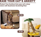 Cat Scratching Posts Cat Scratcher with Premium Sisal Rope, Sunflower Cat Platform and Danging Balls,33.86" Tall Cat Scratcher, Suitable for Large Adult cat, Kitten, and All Type of Cats