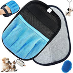 Blue Pet Hair Removal Glove for Dogs & Cats,The Magic Brush Pet Hair Remover,Five-Finger Electrostatic Pet Hair Gloves for Furniture,Car,Couch,Carpet,Essential Pet Supplies