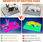 Bestio Cat Heating Pad,Medium 18x18 in Dog Heating Pad,Electric pet Heated pad with Adjustable Thermostat (1-24 Hours),Cat Heating Pad Indoor for Puppy with One Blue Plush Cover