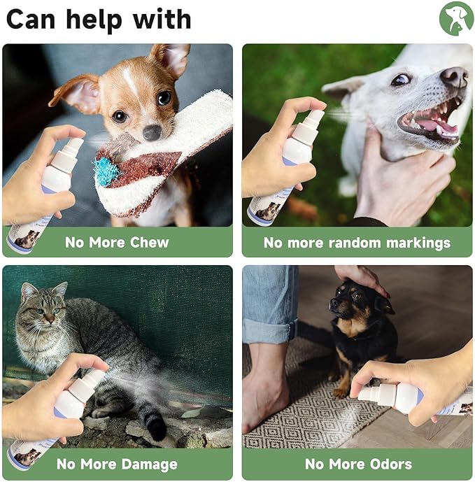 Dog Training Spray (5.92 fl oz) – Discourages Chewing, Barking & Peeing – Indoor & Outdoor Behavior Corrector for Dogs and Cats – Gentle for Dog