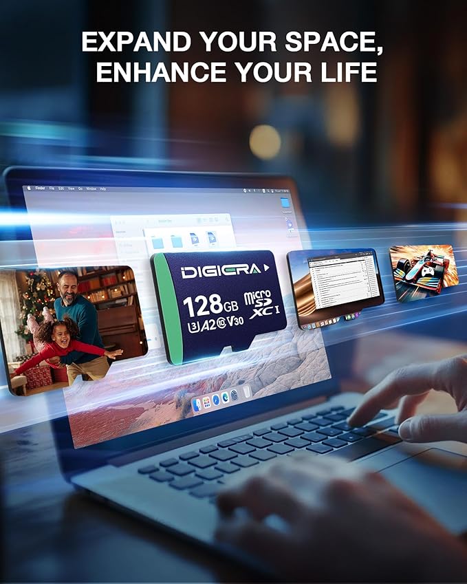 128GB CT100 microSDXC UHS-I Memory Card with Adapter - up to 100MB/s, C10, U3, V30, 4K UHD, A2, Micro SD Card for Smartphones, Tablets, Cameras, Gaming Consoles, and Drones (1 Pack)