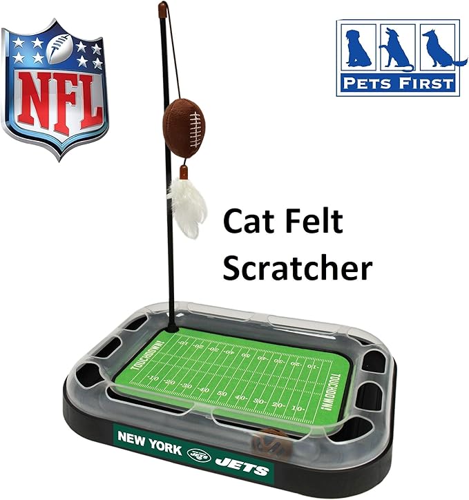 Pets First Cat Scratching Pets First New York Jets Football Field CAT Scratcher Toy with Catnip, Cat Chasing 5-in-1 Kitty Toy, multicolor