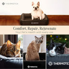 Far Infrared Heated Pet Bed - Heated Cat & Dog Bed for Pain Relief & Arthritis - Therapeutic Heat Pad for Elderly Pet Support & Relaxation - Machine Washable