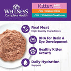 Wellness Complete Health Pate Kitten Wet Cat Food, Natural, Protein-Rich, Grain Free, 3 Ounce, 12 Pack, (Whitefish & Chicken Variety Pack)