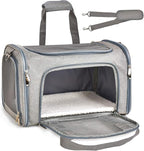 Cat Carriers Dog Carrier Pet Carrier For Small / Medium Cats Dogs Puppies (Up To 15lbs), TSA Airline Approved Small Dog Carrier Soft Sided, Collapsible Waterproof Travel Puppy Carrier - Grey