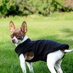 JACKO & CO - Fleece Vest Sweater with Leash Ring - Soft Lightweight Breathable for Puppies Small Medium Dogs, Kitten, Cats, Chihuahua - Warm for Fall/Autumn/Winter (Black, X-Large 17-25lbs)