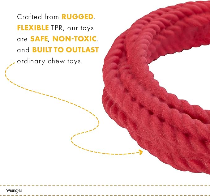 Wrangler Foam Coiled Rope Dog Chew Toy – Scented Dog Rope Toy for Medium to Large Dogs – Pet-Safe Foam Toy for Tug & Fetch – Promotes Healthy Chewing - Indoor/Outdoor Play (Black, Chicken)