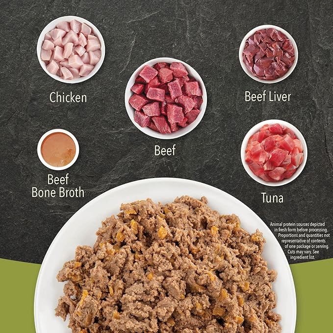 ACANA Premium Pate Wet Cat Food in Bone Broth Beef Chicken + Tuna Recipe 3oz Cans (24 count)