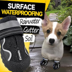 Dog Shoes for Large Small Medium Dogs,Dog Booties for Indoor Hardfloors Anti-Slip,Reflective Strip Waterproof Dog Boots & Paw Protectors for Outdoor Walking Hot Pavement,Winter Snow (Black-4)