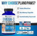 Omega 3 Fish Oil for Dogs Capsules - Salmon Oil for Dogs - Dog Fish Oil Supplement May Help Shedding, Allergy, Itching - Support Dry Skin, Joints - Dog Skin and Coat Supplement - 180 Fish Oil Pills