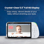 Babysense Full HD 5.5" Split Screen Baby Monitor with Camera and Audio, 6-Color Night Light, White Noise, Sound & Light Machine, 20-Hour Battery, Hack-Proof Non-WiFi Secure Connection