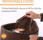 K&H Pet Products Thermo-Kitty Bed Deluxe Indoor Heated Cat Bed Mocha/Leopard Small 16 Inches