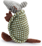 Hollypet Plush Dog Squeaky Toy Stuffed Armadillo Animal Pet Puppy Chew Toys with Clean Teeth for Small Medium Large All Breed Sizes Dogs, Light Green and Olive Drab,8 in