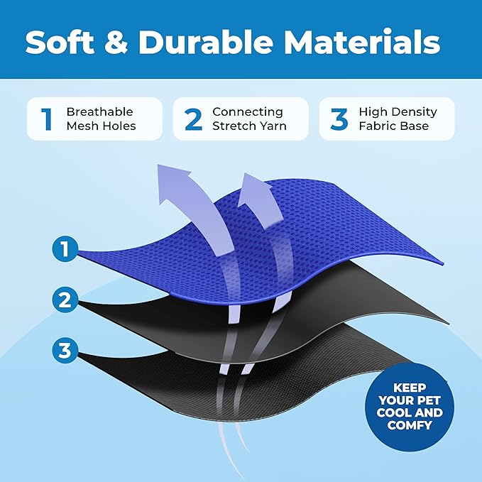 Voyager Escape-Proof Step-in Lock Cat Harness & 5ft Neoprene-Handle Leash Set All-Weather Mesh with Reflective Stitching for Small to Large Cats by Best Pet Supplies, Black Trim-Royal Blue (327), XS