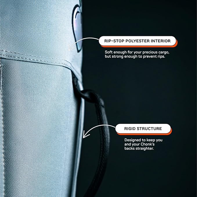 The Maxine One Small Dog Carrier by Little Chonk | Dog Backpack Carrier for Small Sized Breeds | Adjustable Front Facing Pet Carrier for Travel | Dog Hiking Backpack - Chonkcrete Gray