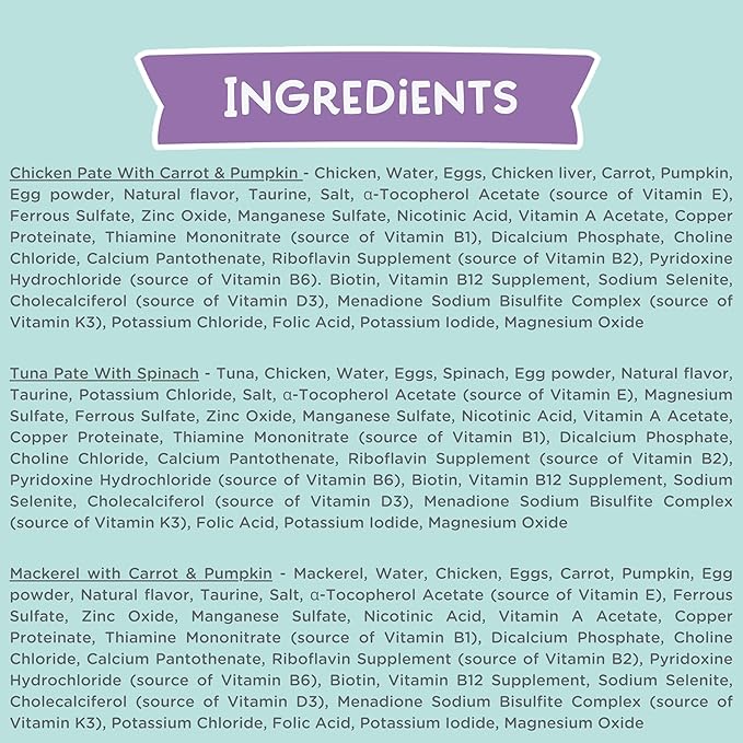 LOVE, NALA - Natural Adult Cat Wet Food - Pate Variety Pack - Tuna, Chicken, Mackerel - Grain Free, Non-GMO, Fiber Blend, Minerals, Vitamins - 12 Pack 2.1 lbs.